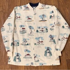 Vintage Lighthouse Button Up Sweater Cardigan